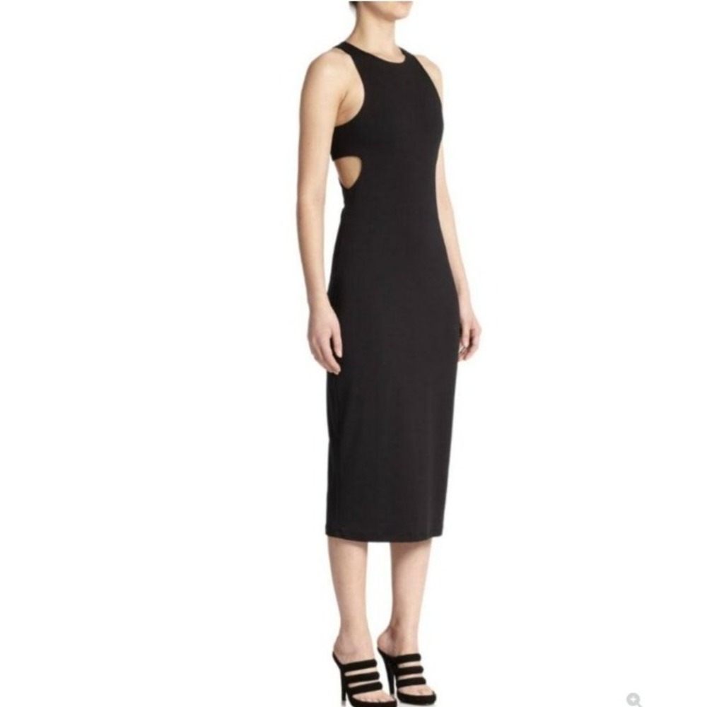 T by Alexander Wang Ponte Bandeau Sleeveless Black Bodycon Dress, Sz L